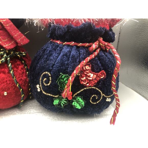 2 Vintage PBC International Plushy Santa Claus & Snowman Decoration Stuffed READ - Picture 5 of 16